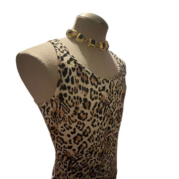 Chico's Women's Top Sz 0 US Small Animal Print Scoop Neck Sleeveless Mature Work - Picture 4 of 10